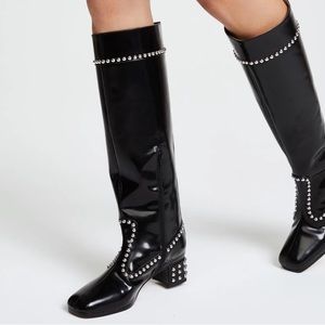 Maryam Nassir Zadeh Kiki Boots (Black Patent Leather)